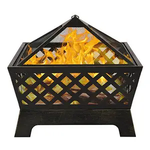 26'' Patio Portable Fire Pit Metal Wood Burning Bonfire Firepit Bowl