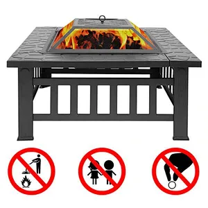 32'' Patio Metal Fire Pit Wood Burning Bonfire Bowl