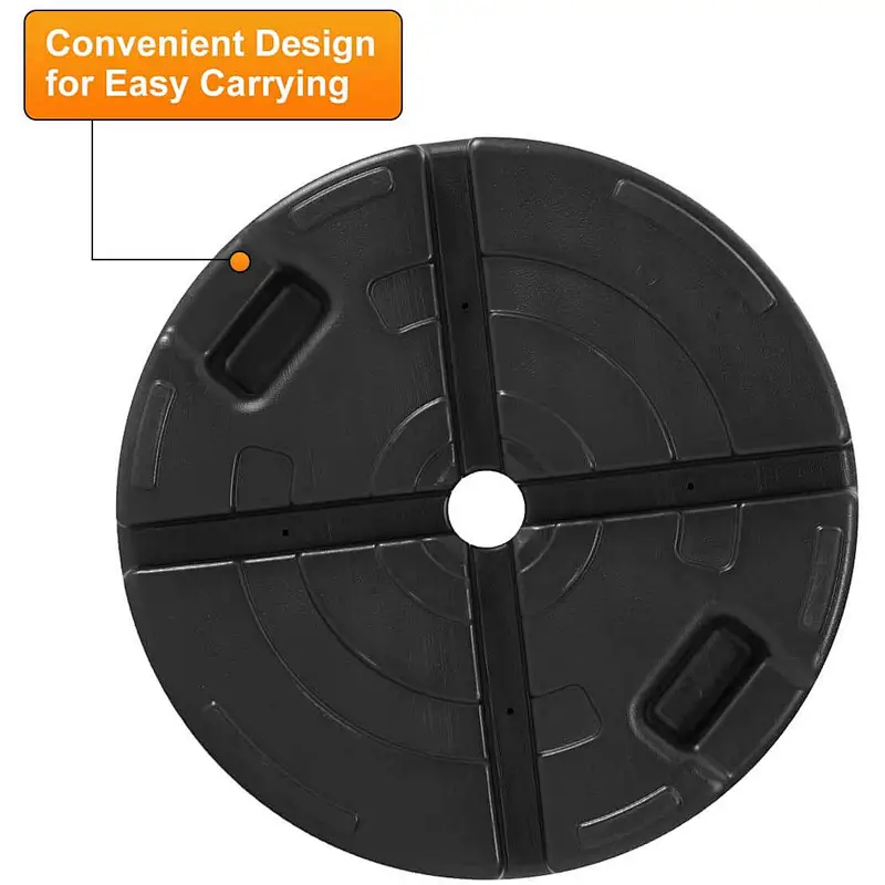 30L Patio Umbrella Base Water Sand Filled Umbrella Stand Holder, Black