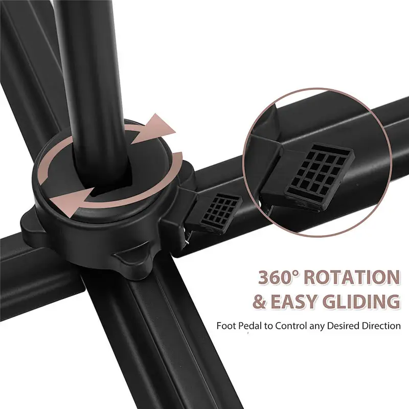 10ft Solar LED Patio Umbrella Offset Hanging Cantilever Umbrellas w/ Easy Tilt