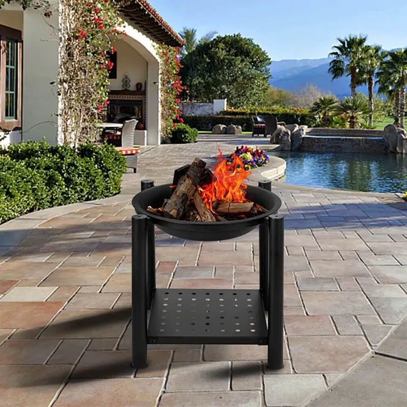 20'' Portable Fire Pit Bowl Metal Wood Burning Bonefire Firepit