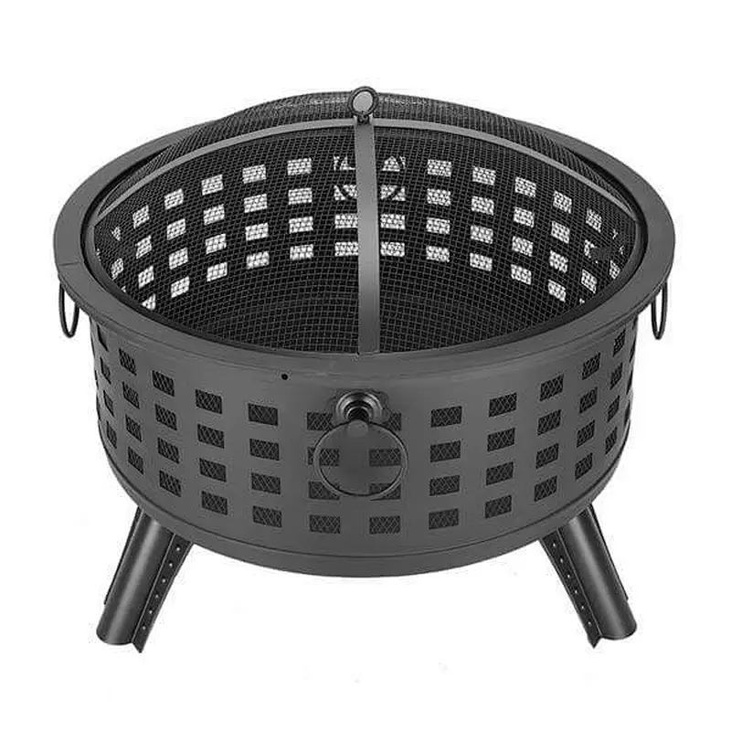 26'' Outdoor Metal Fire Pit Portable Wood Burning Bonfire Bowl
