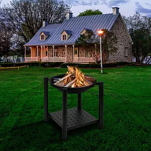 20'' Portable Fire Pit Bowl Metal Wood Burning Bonefire Firepit