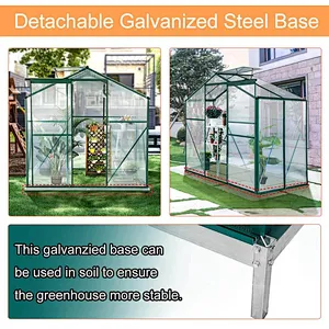 4'x6'x6.6' Walk-in Garden Greenhouse with Sliding Door & Roof Vent Garden Glasshouse
