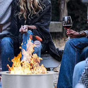 21.5'' Portable Smokeless Fire Pit Stainless Wood Burning Firepit Bowl