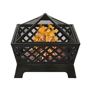 26'' Patio Portable Fire Pit Metal Wood Burning Bonfire Firepit Bowl