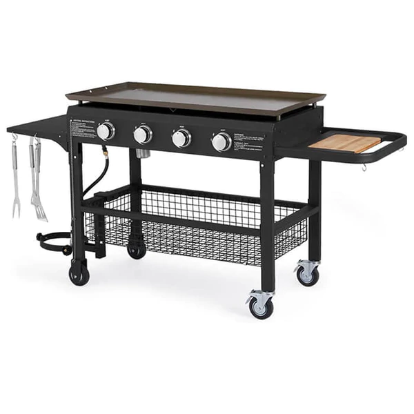 4-Burner Propane Gas Grill with Steel Griddle Flat Top 48000BTU with Foldable Legs 4-Burner Propane Gas Grill with Steel Griddle Flat Top 48000BTU with Foldable Legs