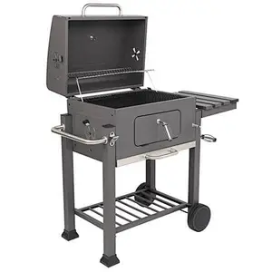Portable Charcoal Grill Barbecue BBQ Grill, Outdoor Smoker BBQ with Wheels