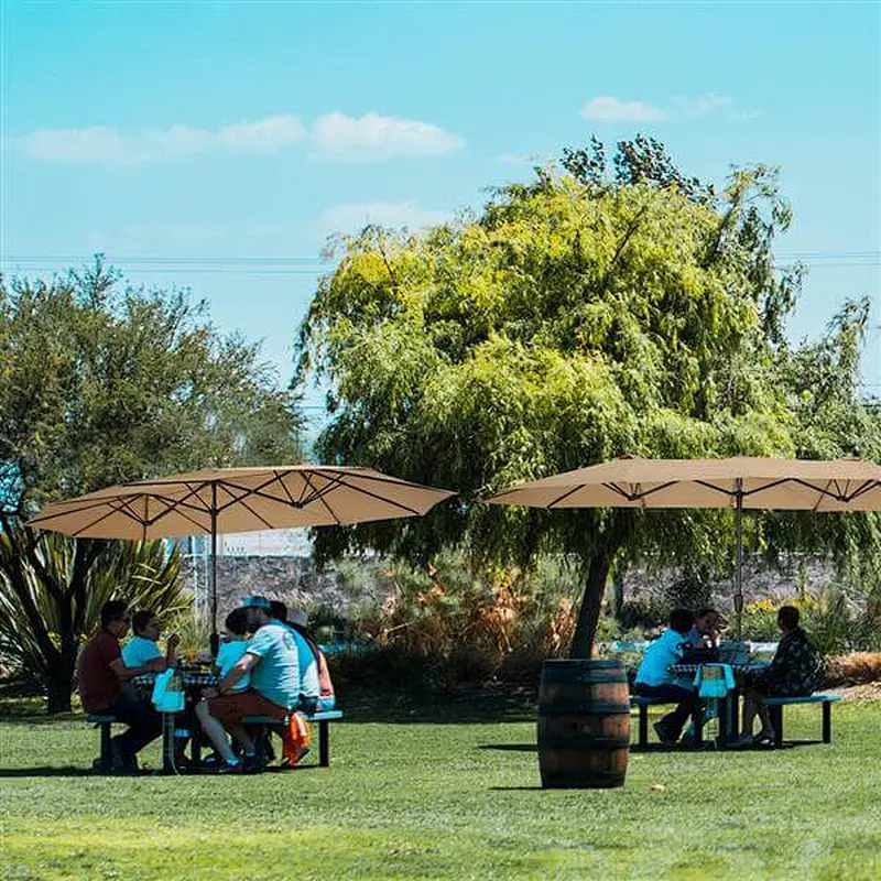 15x9ft Large Double-Sided Patio Umbrella Outdoor Steel Market Umbrella w/Crank, Beige