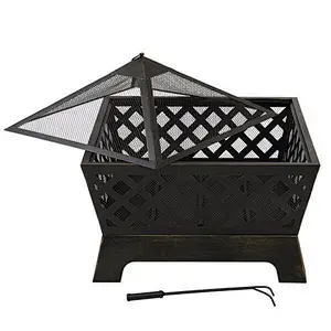 26'' Patio Portable Fire Pit Metal Wood Burning Bonfire Firepit Bowl
