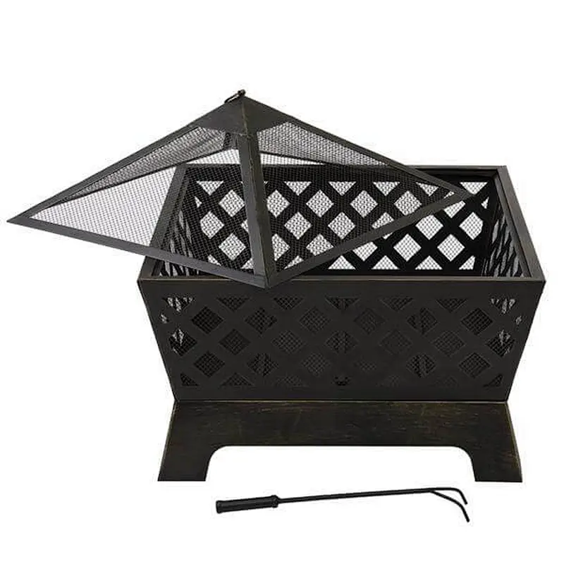 26'' Patio Portable Fire Pit Metal Wood Burning Bonfire Firepit Bowl