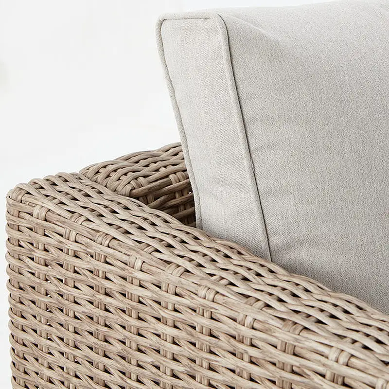 7 Pcs Outdoor Sectional Sofa All-Weather Half-Round Rattan Furniture Set with Cushion & Tea Table