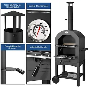 Outdoor Pizza Oven Wood Fire Steel Pizza Grill Pizza Maker with Pizza Stone
