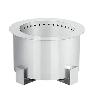 21.5'' Portable Smokeless Fire Pit Stainless Wood Burning Firepit Bowl