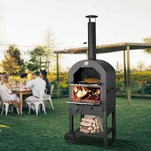 Outdoor Pizza Oven Wood Fire Steel Pizza Grill Pizza Maker with Pizza Stone