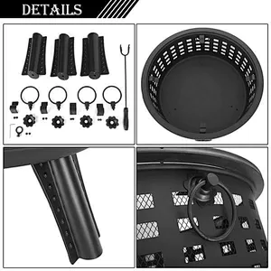 26'' Outdoor Metal Fire Pit Portable Wood Burning Bonfire Bowl