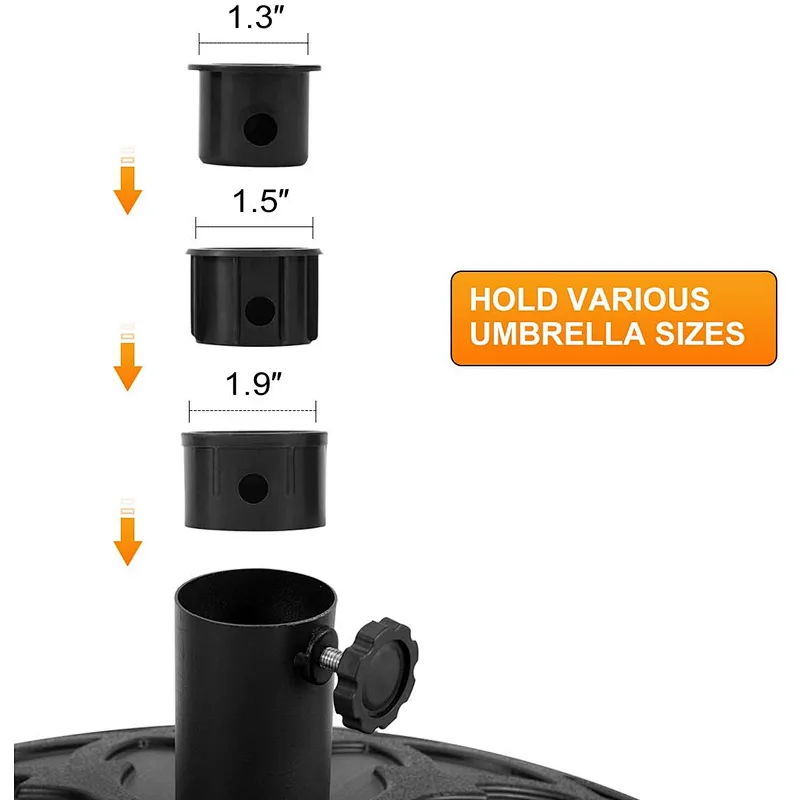 30L Patio Umbrella Base Water Sand Filled Umbrella Stand Holder, Black