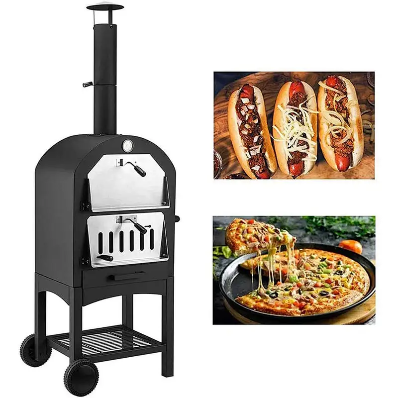 Outdoor Pizza Oven Wood Fire Steel Pizza Grill Pizza Maker with Pizza Stone