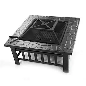 32'' Patio Metal Fire Pit Wood Burning Bonfire Bowl