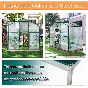 Erommy 4'x6'x6.6' Garden Walk-in Greenhouse with Sliding Door & Roof Vent