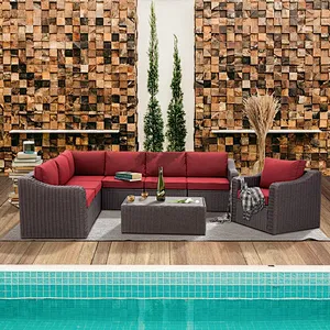 8 Pcs Outdoor Sectional Sofa with 44