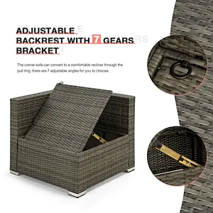 7 Pcs Outdoor Sectional Sofa with 44