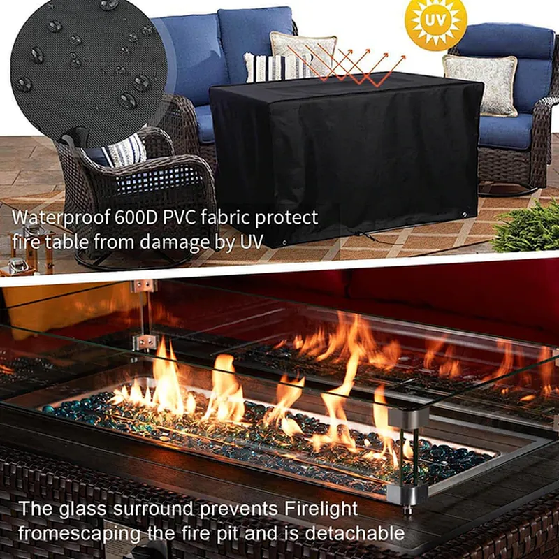 7 Pcs Patio Rattan Sectional Sofa with 44