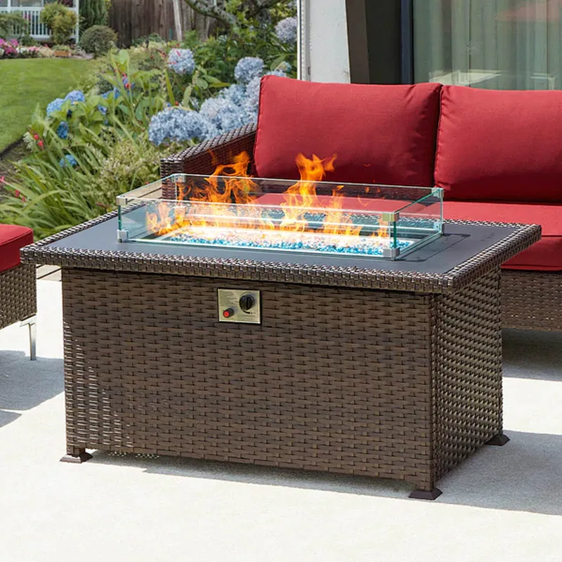 7 Pcs Patio Furniture Set All Weather Sectional Sofa w/ 44