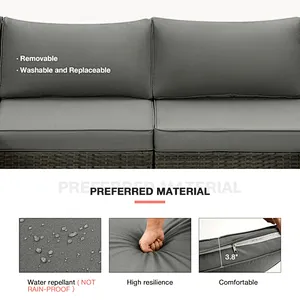 7 Pcs Outdoor Sectional Sofa with 44