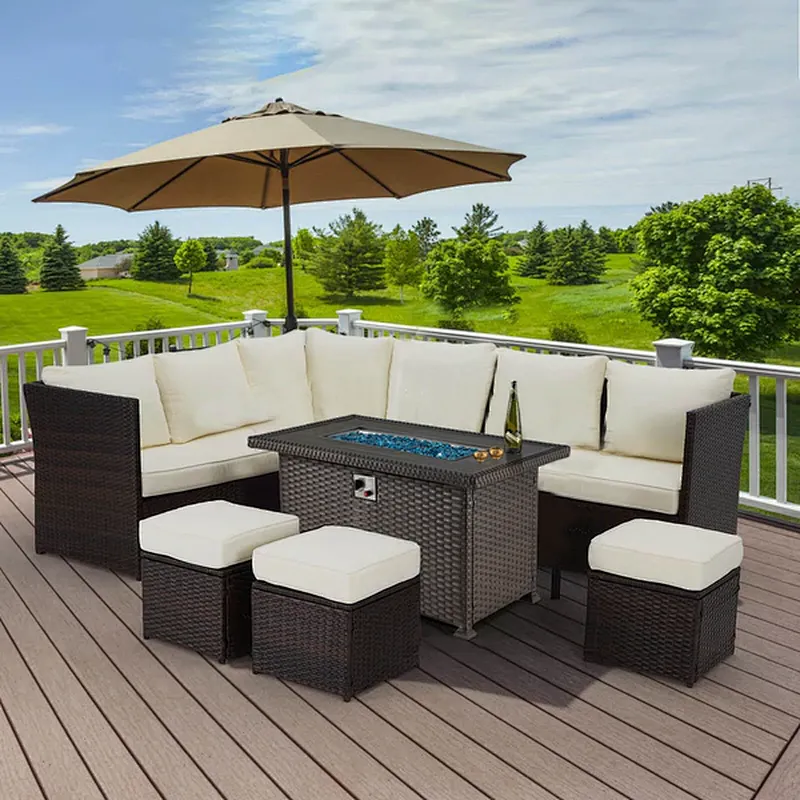 7 Pcs Patio Dining Set with 44