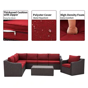 8 Pcs Outdoor Sectional Sofa with 44