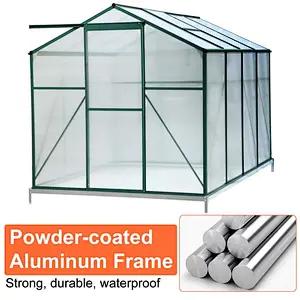 Erommy 8'x6'x6.6' Aluminum Greenhouse Walk-in Garden Plant Greenhouses
