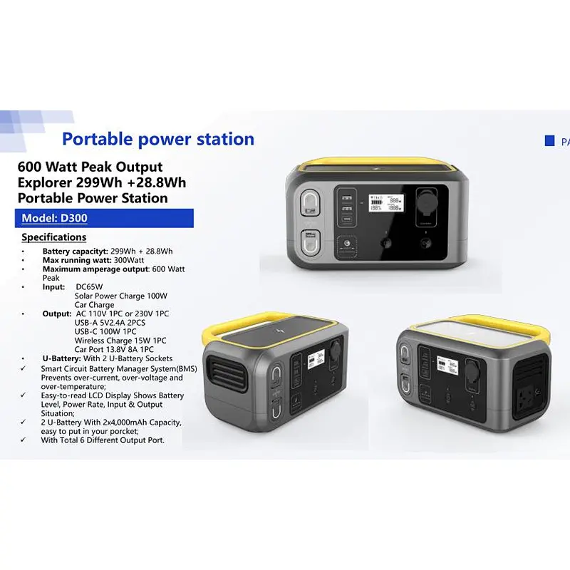 Portable Electric Station Portable Power Station D300