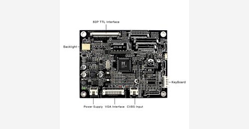 VGA CVBS Input TTL 60 Pin Lcd Controller Board,HSD070IDW1-E