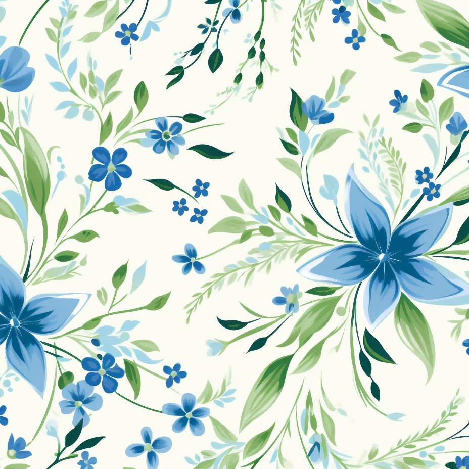 floral丨floral pattern丨Green and blue floral pattern丨floral pattern decal - Canister and bread bin