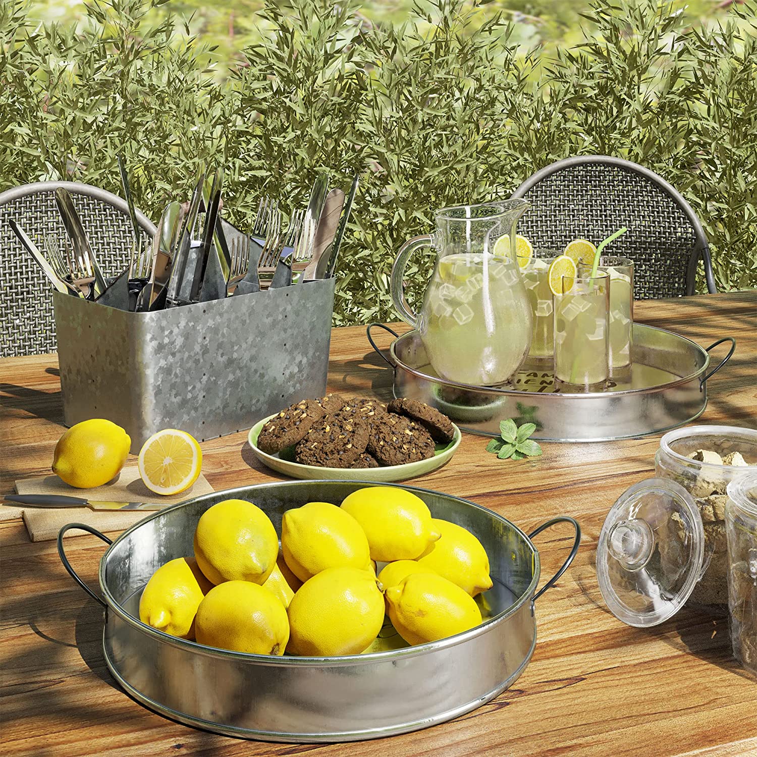 rectangular metal tray