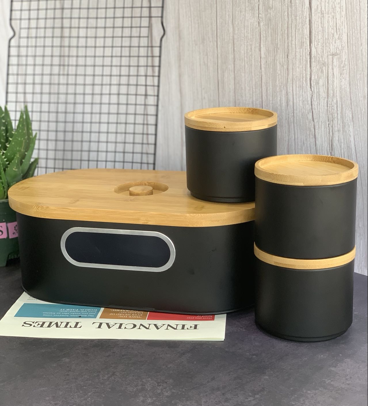 metal tea coffee sugar jar bread bin