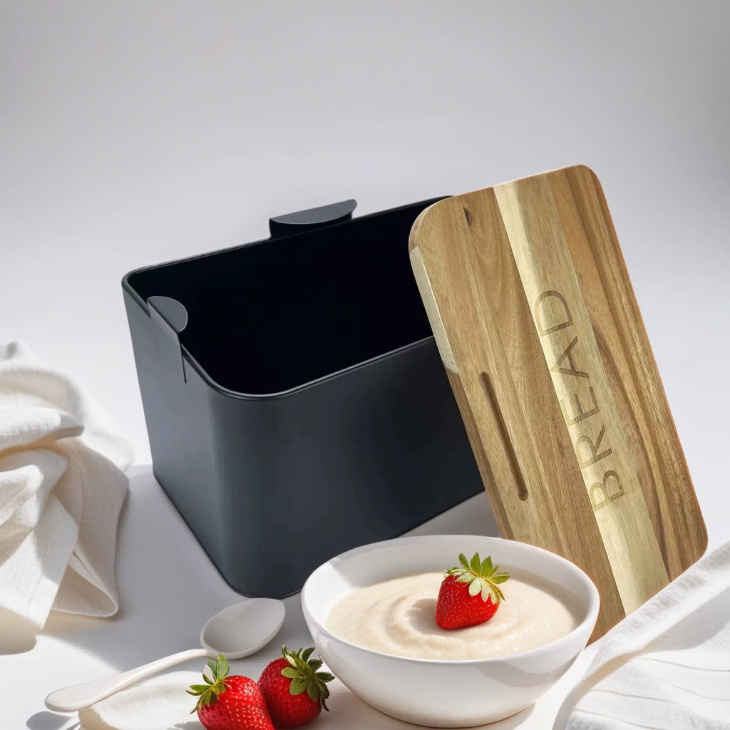 bread bin with chopping board