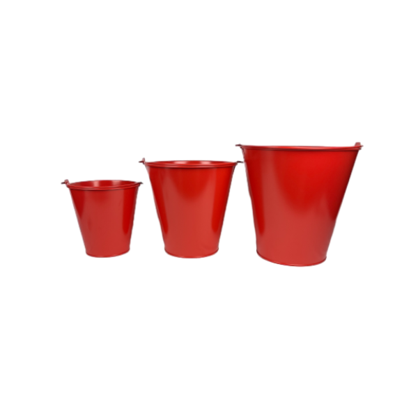 red powder coating bucket