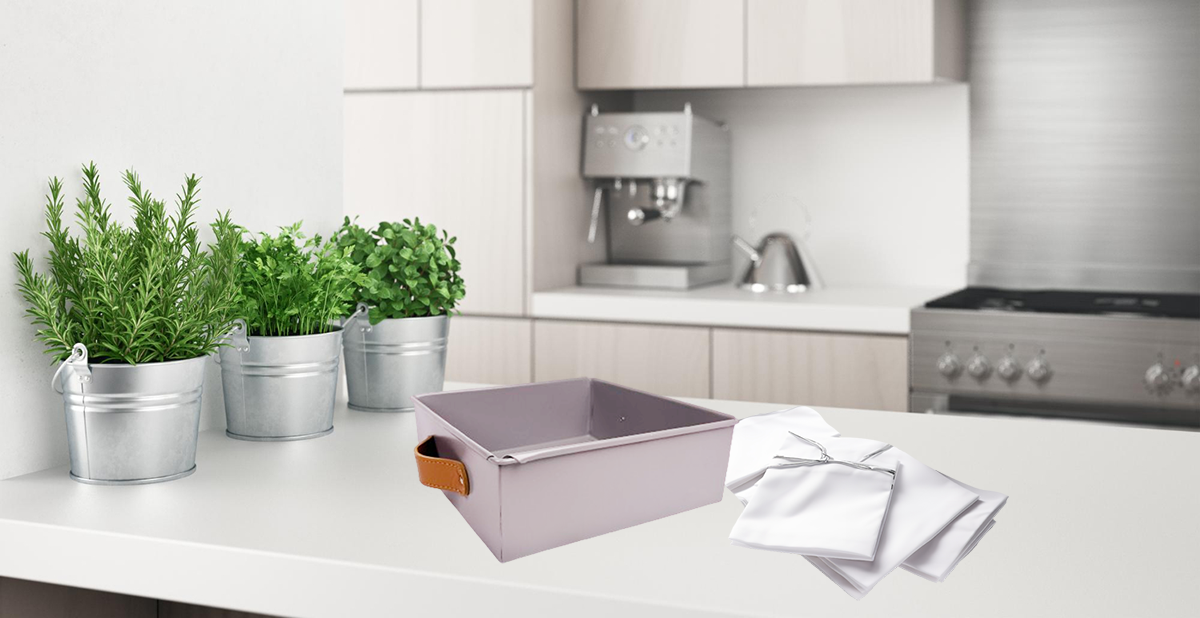 grey metal napkin holder