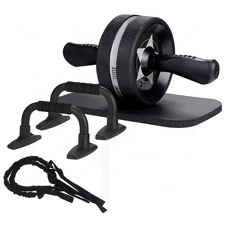 Hot Sales Home Use  Gym Fitness Accessories Ab Roller Kit with Knee Pad, Resistance Bands, Pad Push Up Bars Handles Grips