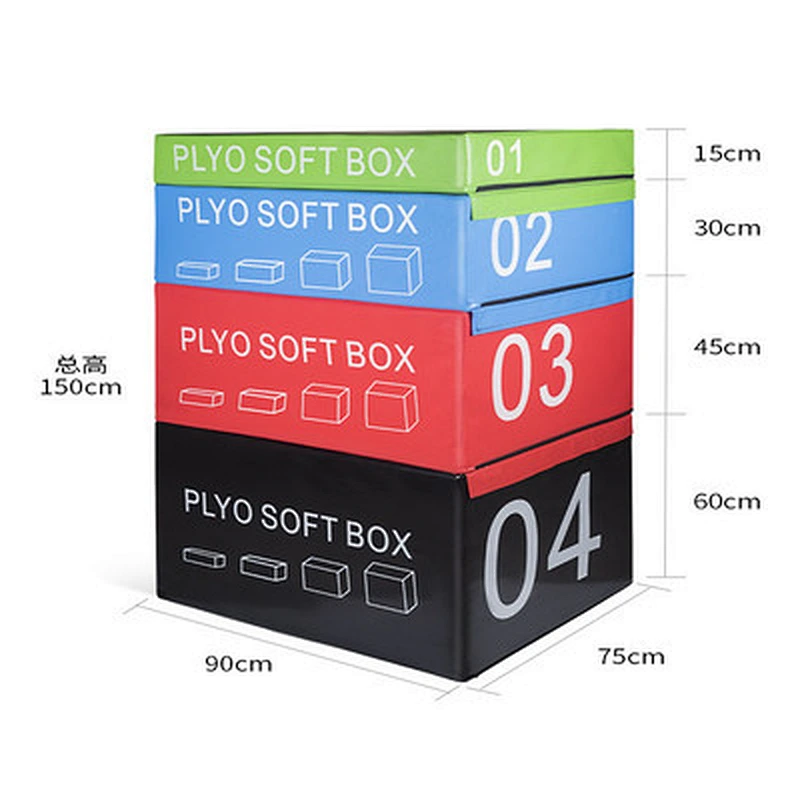 Gym Used PU Leather Jump Box Soft Foam Jump Plyo Box