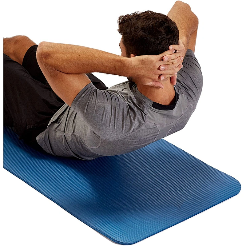 Wholesale High Quality Fitness Accessories Extra Thick High Density Anti-Tear Exercise Yoga Mat With Carrying Strap