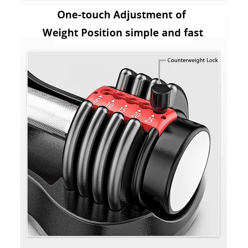 Adjustable Dumbbell  Set 25 lbs with Fast Automatic Adjustable and Weight Plate for Body Workout Home Gym