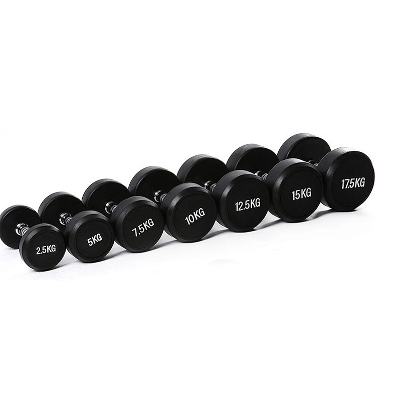 Free Weight Dumbbell Set,Black Fixed Rubber Dumbbell Set,Weight Lifting Adjustable Dumbbell