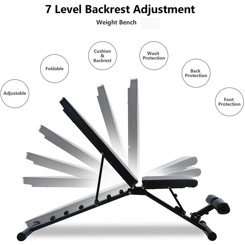 Multifunction Adjustable Weight Bench Utility Exercise Workout Bench Flat/Incline/Decline Bench Press for Home Use