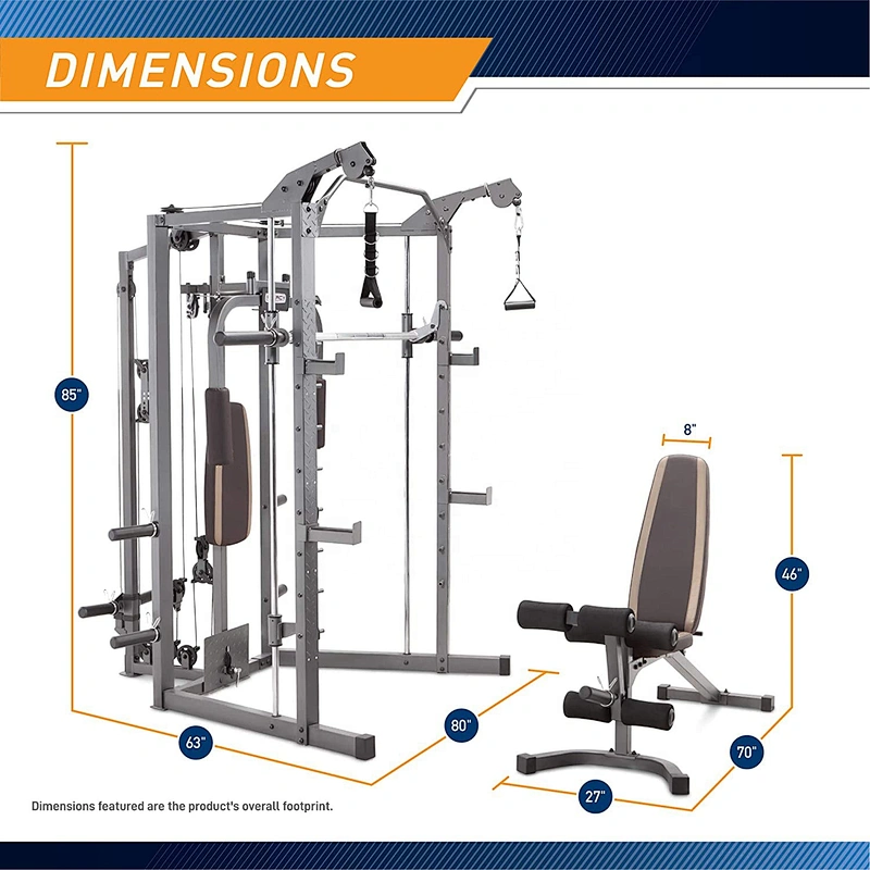 Gym equipment fitness Strength Training Cage Machine with Workout Bench and Weight Bar