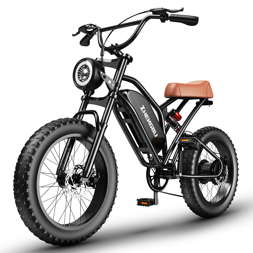 Hot Sell ZHENGBU S4 20 Inch 1000W 48V 10AH 15AH 20AH Ebike Mountain Full suspension Fat Tire Retro Vintage Electric Bike