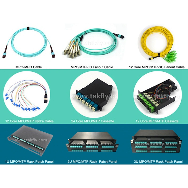 12 Core LC/Sc/St/FC Connector LSZH Round MPO/MTP Fiber Optic OS2/Om2/Om3 MPO/MTP Patch Cord