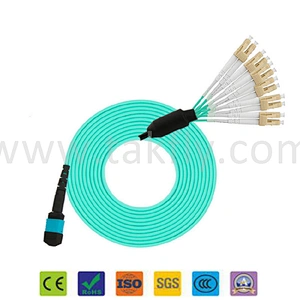 0.35dB Il, LC 0.2dB Il Om3 MPO/MTP 1 to 12 LC Upc Duplex Fibers Breakout 0s2/0m3/0m4impo/MTP Jumper